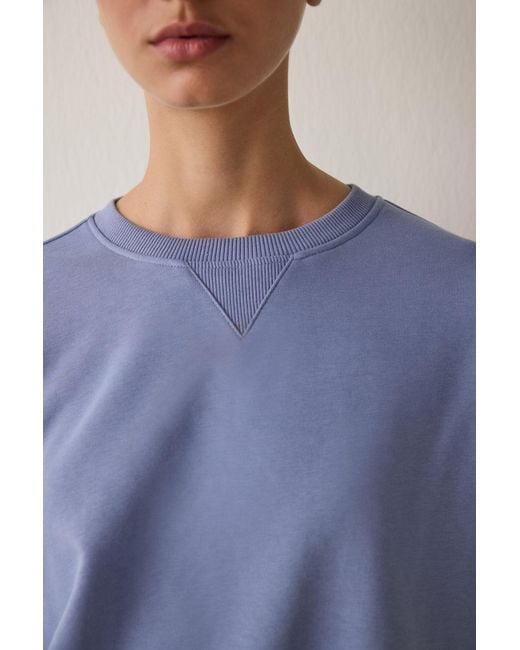 Penti Blue Oversized Short Crew-Neck Sweatshirt
