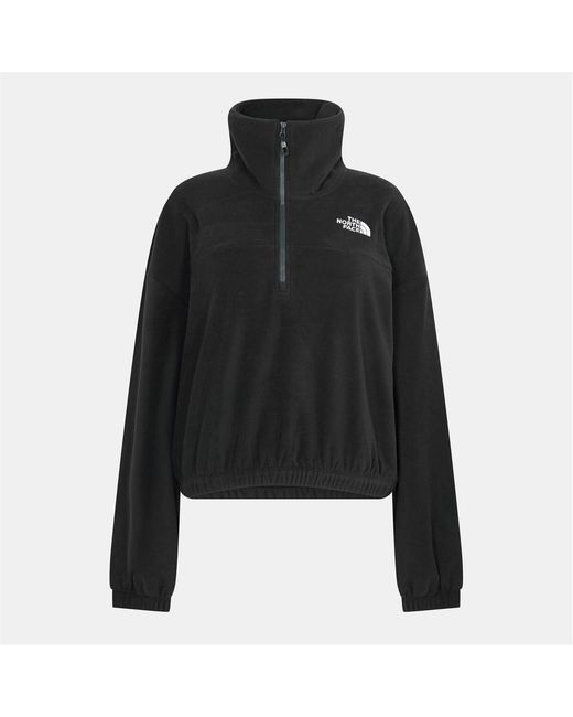 The North Face Black Glacier Relaxed Fit Funnel Neck Long Sleeve Sweatshirt