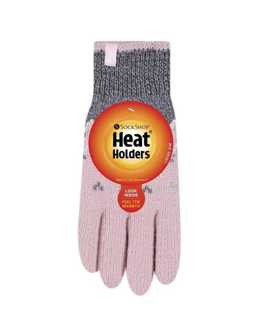 Heat Holders Pink Nordic Fleece Lined Thermal Gloves