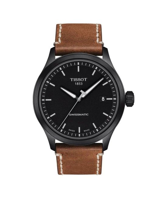 Tissot Black Gent Xl Swissmatic Brown Watch T1164073605101 Leather for men