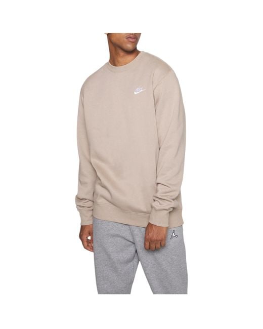 Nike Natural Bv2662 Sportswear Club Fleece Crew Relax Fit Sweatshirt for men