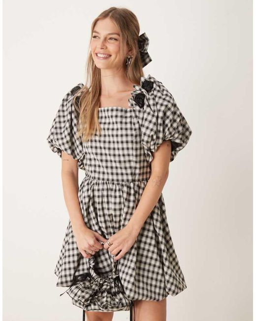 Sister Jane White Dream Check Print Mini Dress Co-Ord