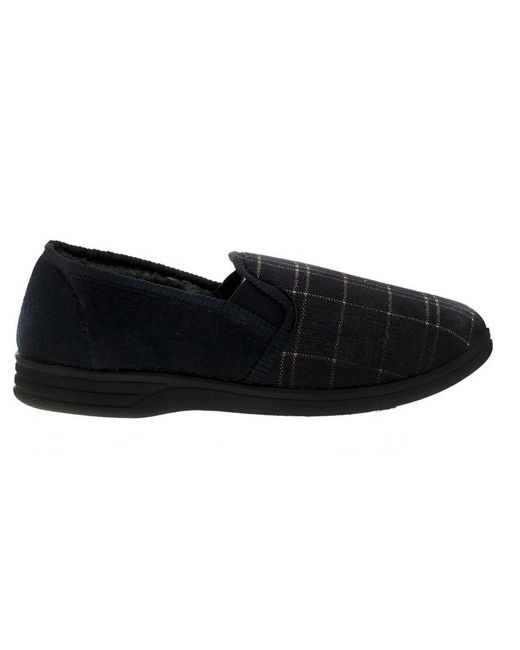 Dr Keller Black Slippers Full Eric Slip On Textile for men