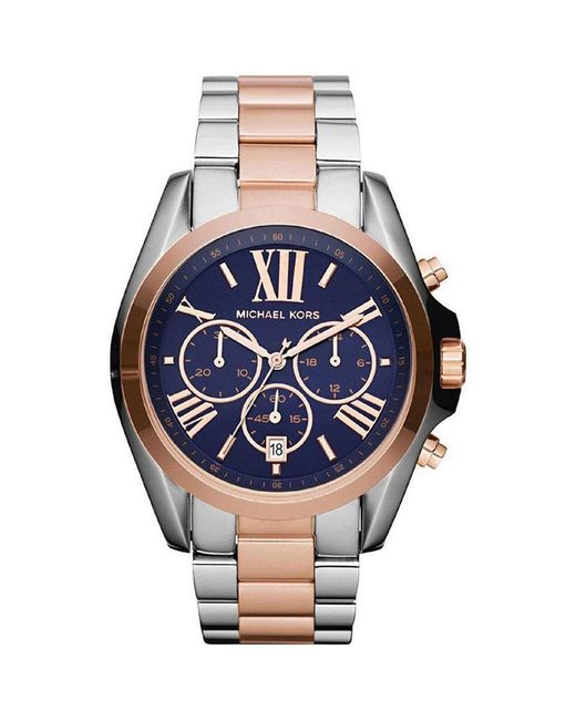 Michael Kors Blue Mk5606-Tone Bradshaw Chronograph Ladies Watch