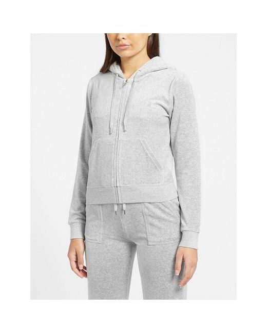 Juicy Couture 's Velour Full-zip Track Jacket In Silver in het Gray