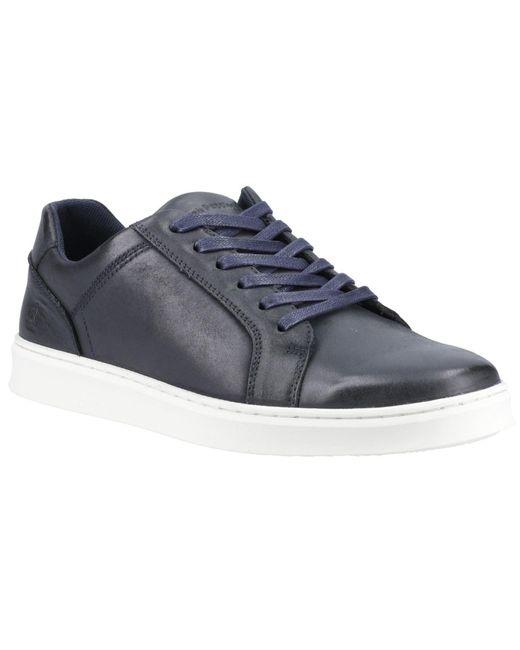 Hush Puppies Blue Madden Leather Trainers for men
