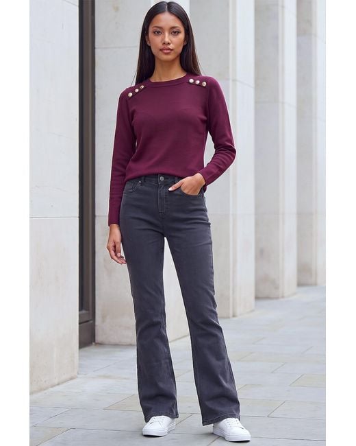 Roman Blue Petite Bootcut Stretch Jeans