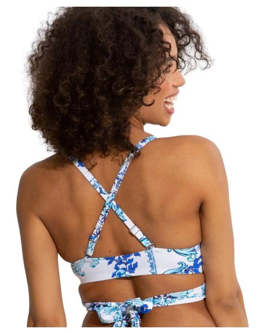 Pour Moi Blue Amalfi Wrap Around Bikini Top