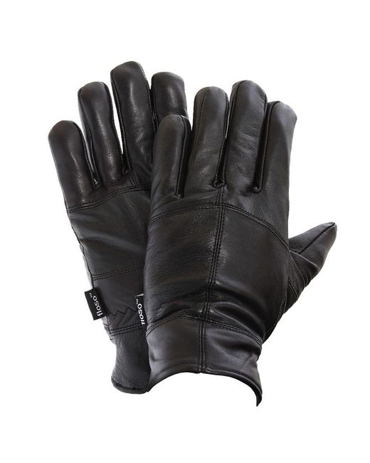 floso Thinsulate Lined Echte Lederen Handschoenen (3m 40g) (zwart) in het Black voor heren
