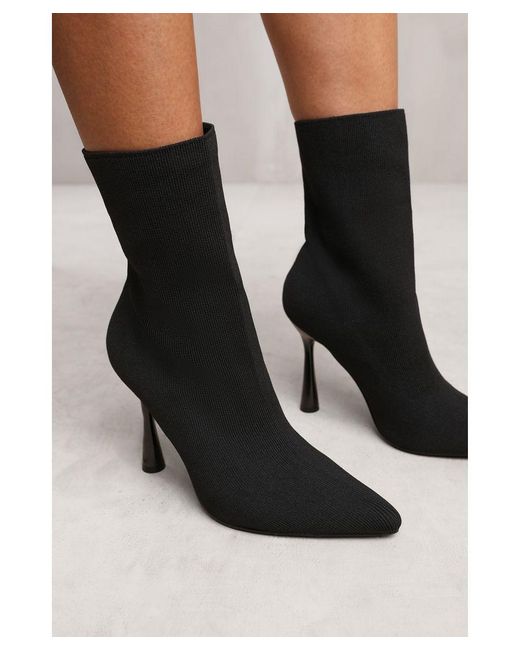 Where's That From Black Wheres 'Maeve' Ankle Sock Boot