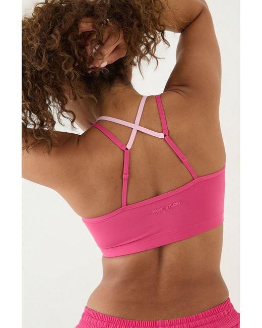 DSGN Studio Red Ultra Sculpt Contrast Sports Bra