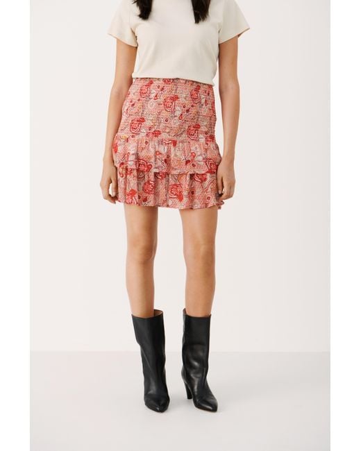 Part Two Red Heipw Sk Skirt