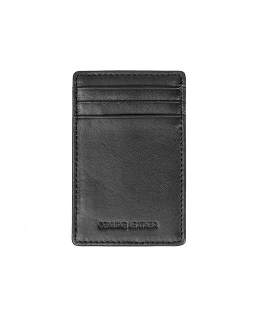 Woodland Leathers Gray Rfid Genuine Leather Card Holder Wallet, Slim Id & Case for men