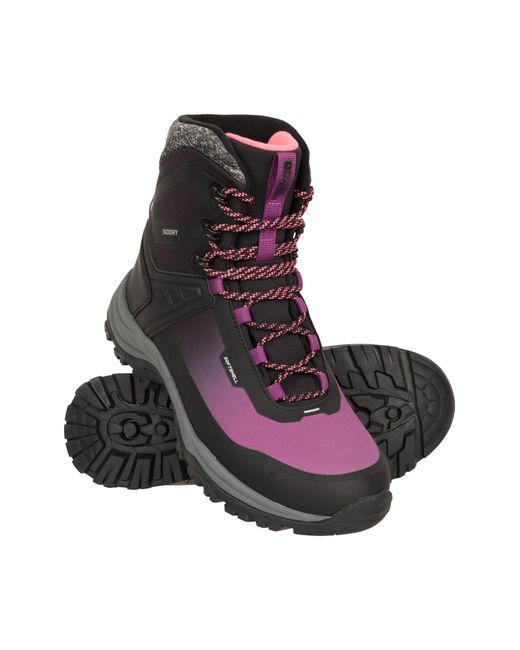 Mountain Warehouse Purple 'Polar' Winter Boots With Ice Lock Outsole Thermal Waterproof Shoes Textile for men