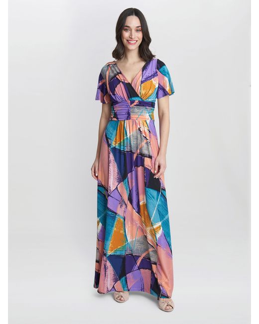 Gina Bacconi White Elodie Jersey Maxi Dress