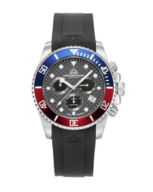 Christophe Duchamp Black Marine Chrono Watch 42Mm for men