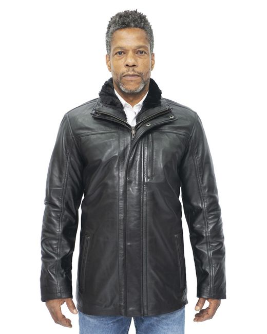 Infinity Leather Gray Mid Length Coat-Hanoi for men