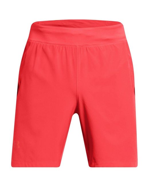 Under Armour Red Launch Elite Running Shorts With Elasticated Waistband for men