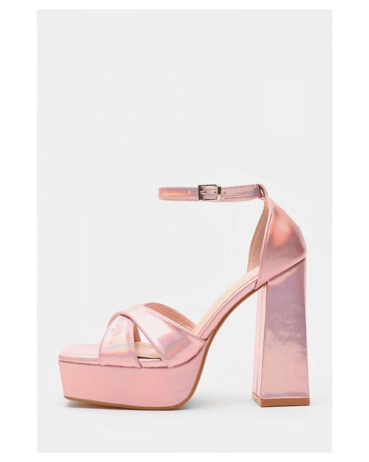 Quiz Pink Mirrored Platform Heels