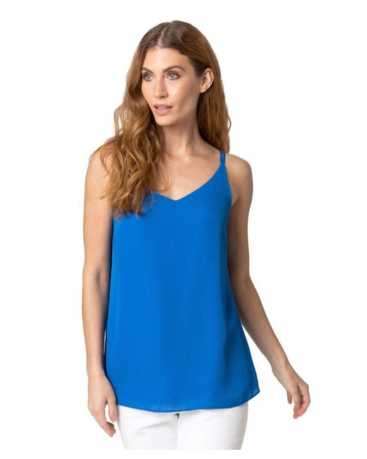 Roman Blue Cross Back V-Neck Camisole