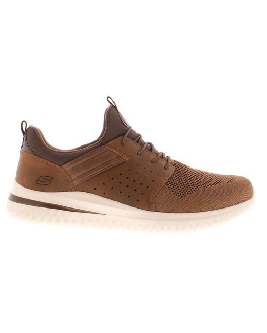 Skechers Brown Trainers Delson 3 0 Cicada Lace Up for men
