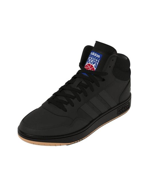 Adidas Originals Adidas Originele Hoops 3.0 Midden Sneakers in het Black voor heren