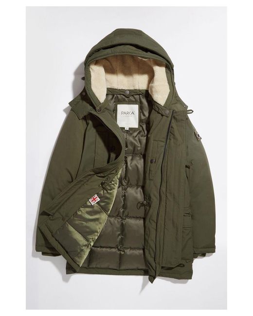 Parka London Green Expedition Mid-Length Shearling for men