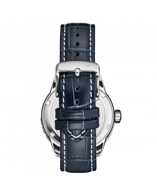 Stuhrling Blue Global Voyager 1014 Gmt World Timer Watch for men