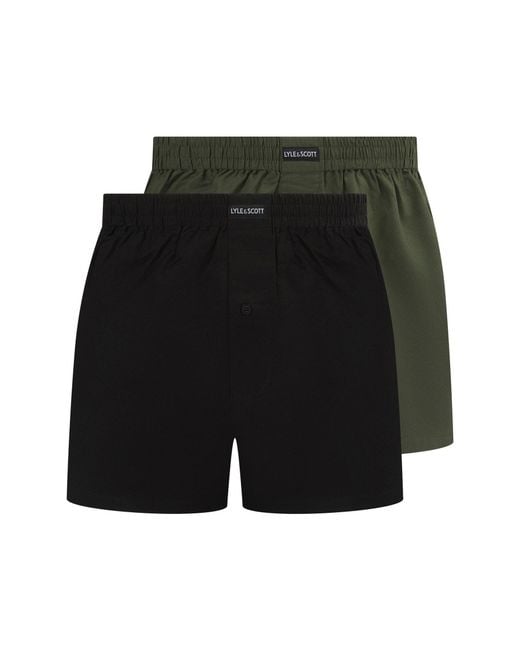 Lyle & Scott Black And Woven Boxer for men