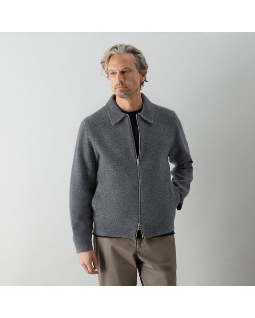 Oliver Sweeney Gray Boiled Merino Wool Jacket for men