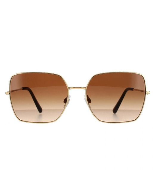 Dolce & Gabbana Brown Square Dark Gradient Sunglasses Metal