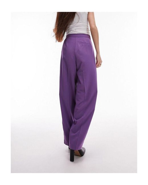 TOPSHOP Purple Co-Ord Button Fly Slouch Peg-Leg Trouser
