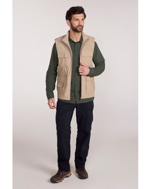 Mountain Warehouse Blue 'Trek Ii' Gilet Lightweight Quick Dry Casual Full Zip Body Warmer Jacket for men