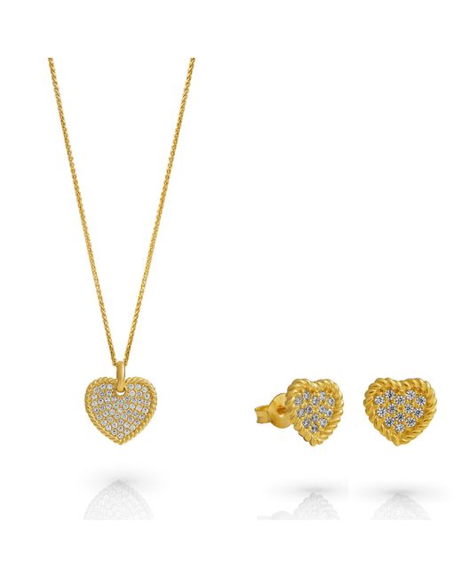 Orphelia Metallic 'Elite' 925 Sterling Set: Necklace + Earrings