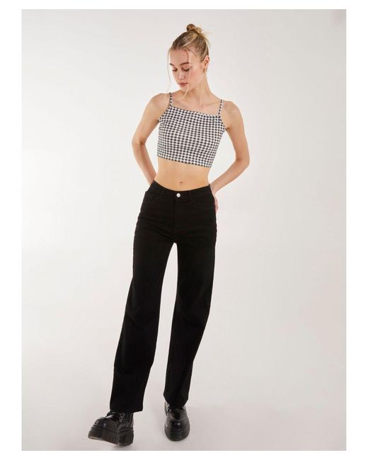 Pink Vanilla White Gingham Crop Top