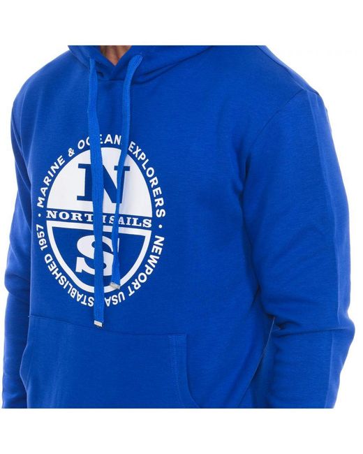 North Sails Blue Hoodie 9022980 for men