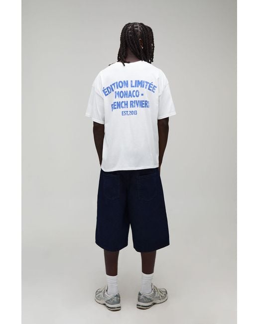 BoohooMAN White Oversized Boxy Limited Edition Print T-Shirt for men