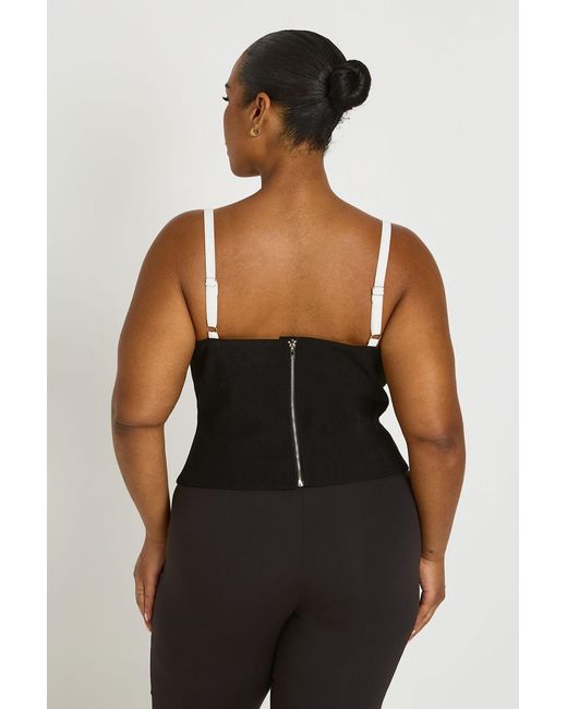 Boohoo Black Plus Chiffon Contrast Corset