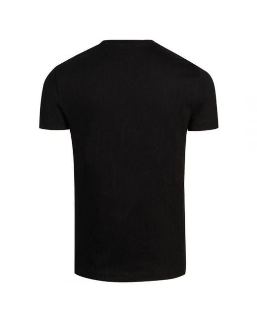 DIESEL Black T-shirt With Splashed-effect Logo for men
