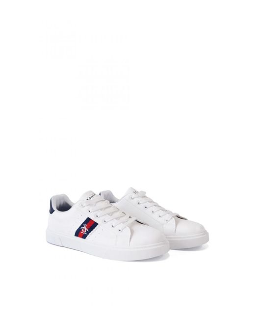 Original Penguin White 'Plane 2' Cupsole Trainer for men
