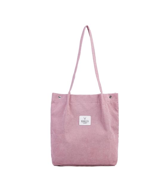 Woodland Leathers Purple Corduroy Tote Bag, Water Resistant Shoulder