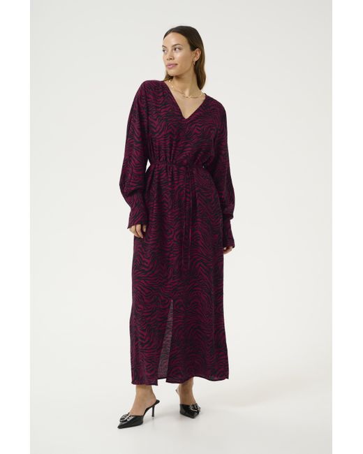 Kaffe Purple Kleid Loose Fit Rumba/ Animal Multicolour