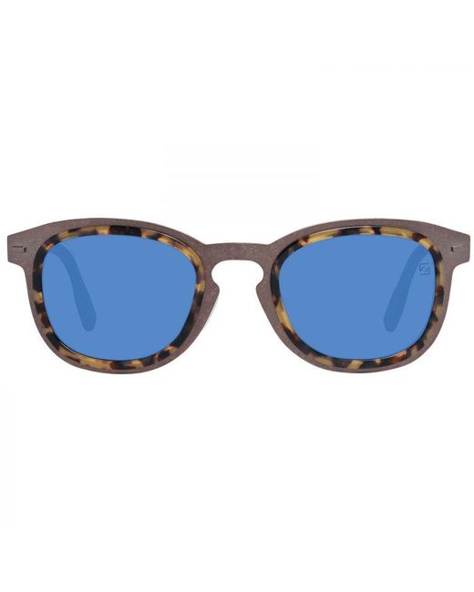 Zegna Blue Round Sunglasses for men