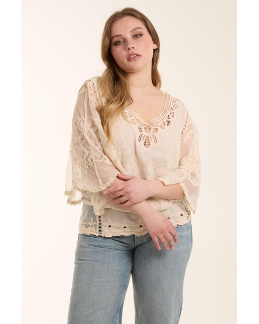 Blue Vanilla Multicolor Butterfly Print Blouse