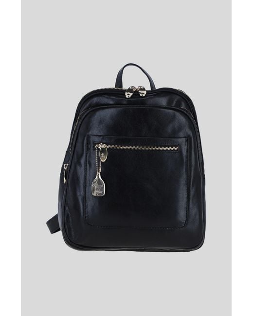 Ashwood Leather Black Real Backpack With Multiple Pockets And-Tone Hardware