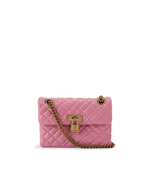 Kurt Geiger Pink Leather Mini Brixton Bag