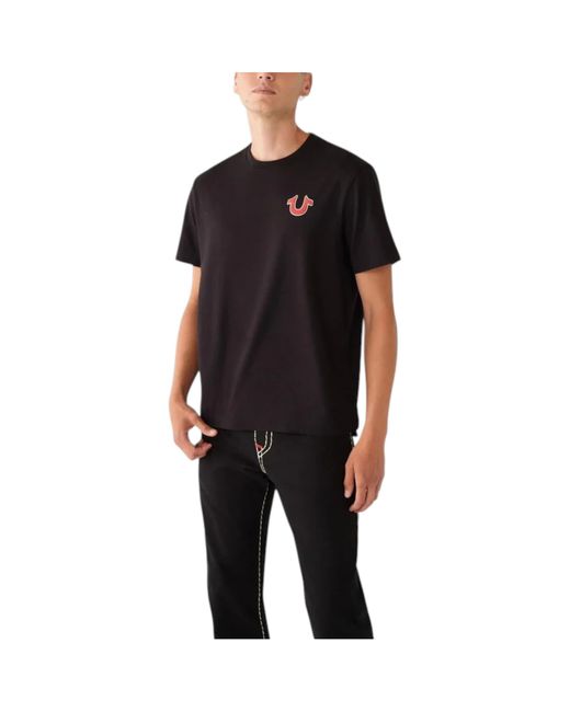 True Religion Black T Shirts Short Sleeve Buddha Soft Summer Crew Neck Tee for men
