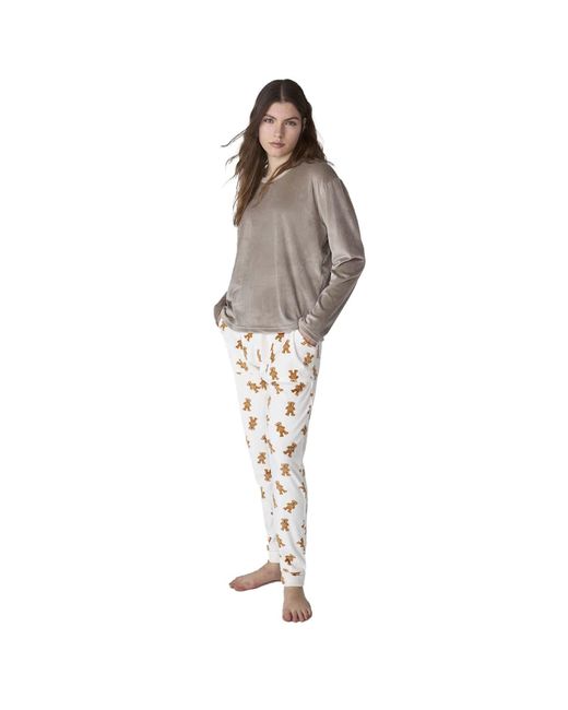 J&j Brothers Gray Jjb4 Long-Sleeved Velvet Pajamas