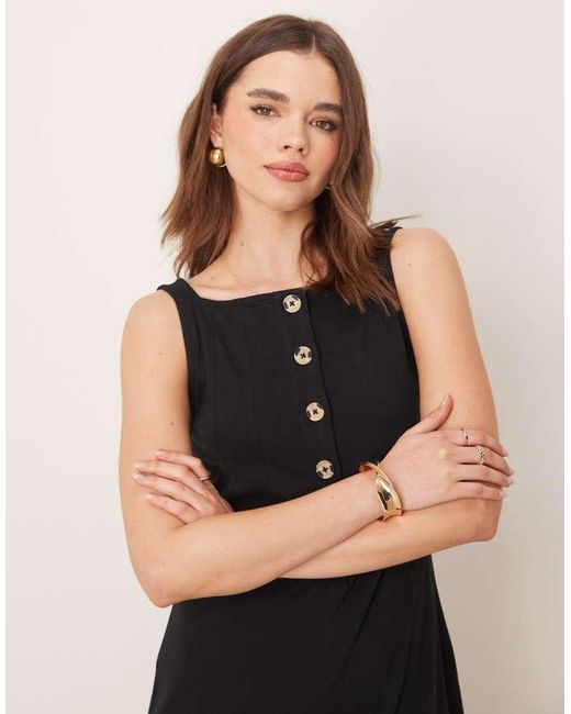 ASOS Black Button Through Jumpsuit