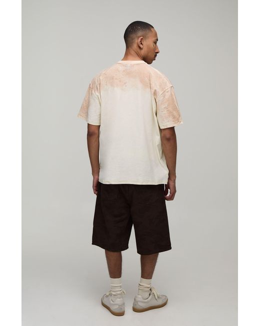 BoohooMAN Multicolor Oversized Exposed Seam Scorpion Graphic Spray Wash T-Shirt Cotton for men
